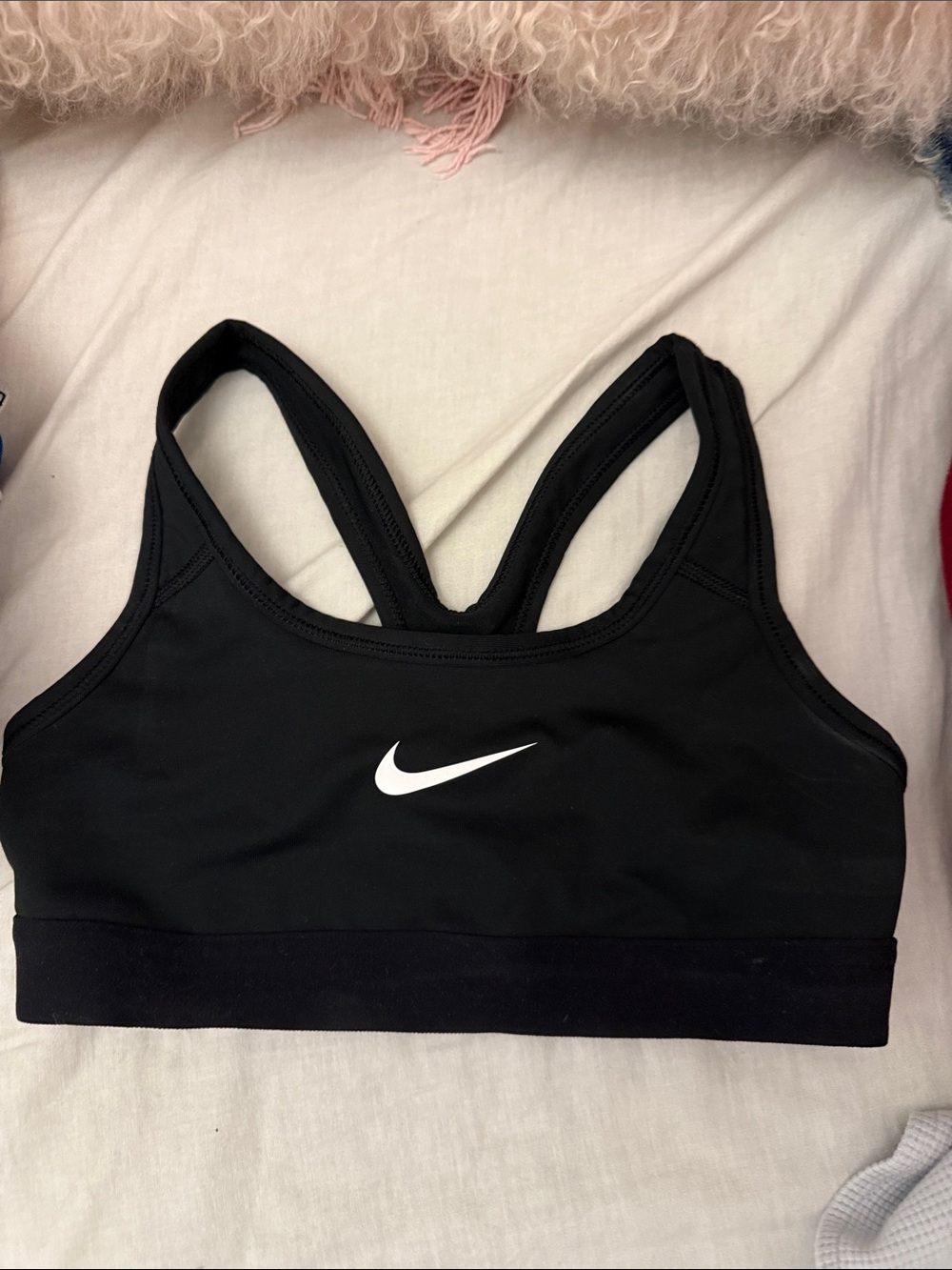 Nike Black Sports Bra with White Swoosh Racerback